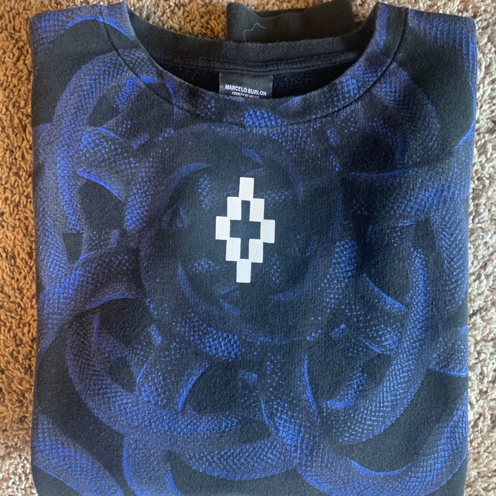 Marcelo Burlon County of Milan Sweater Blue Snakes